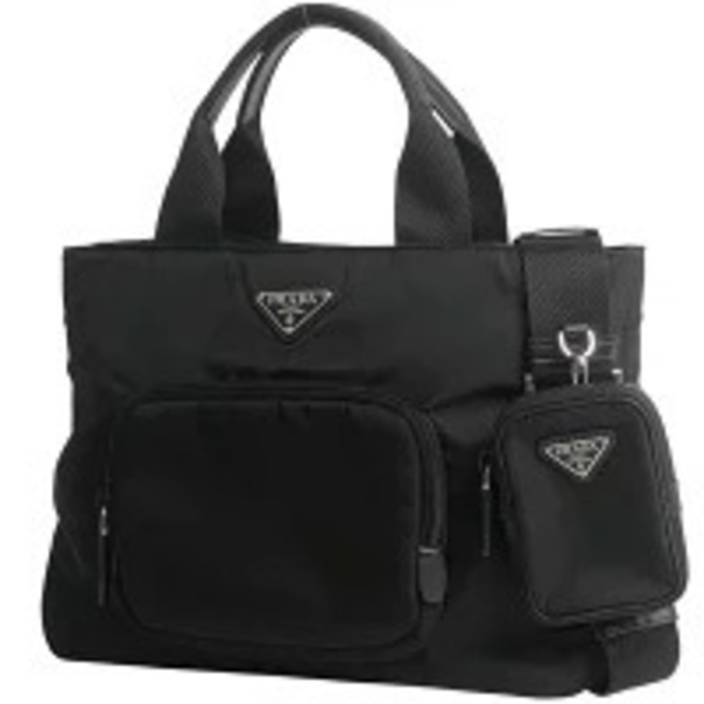Prada Plate 2way Shoulder Bag Re Nero Black